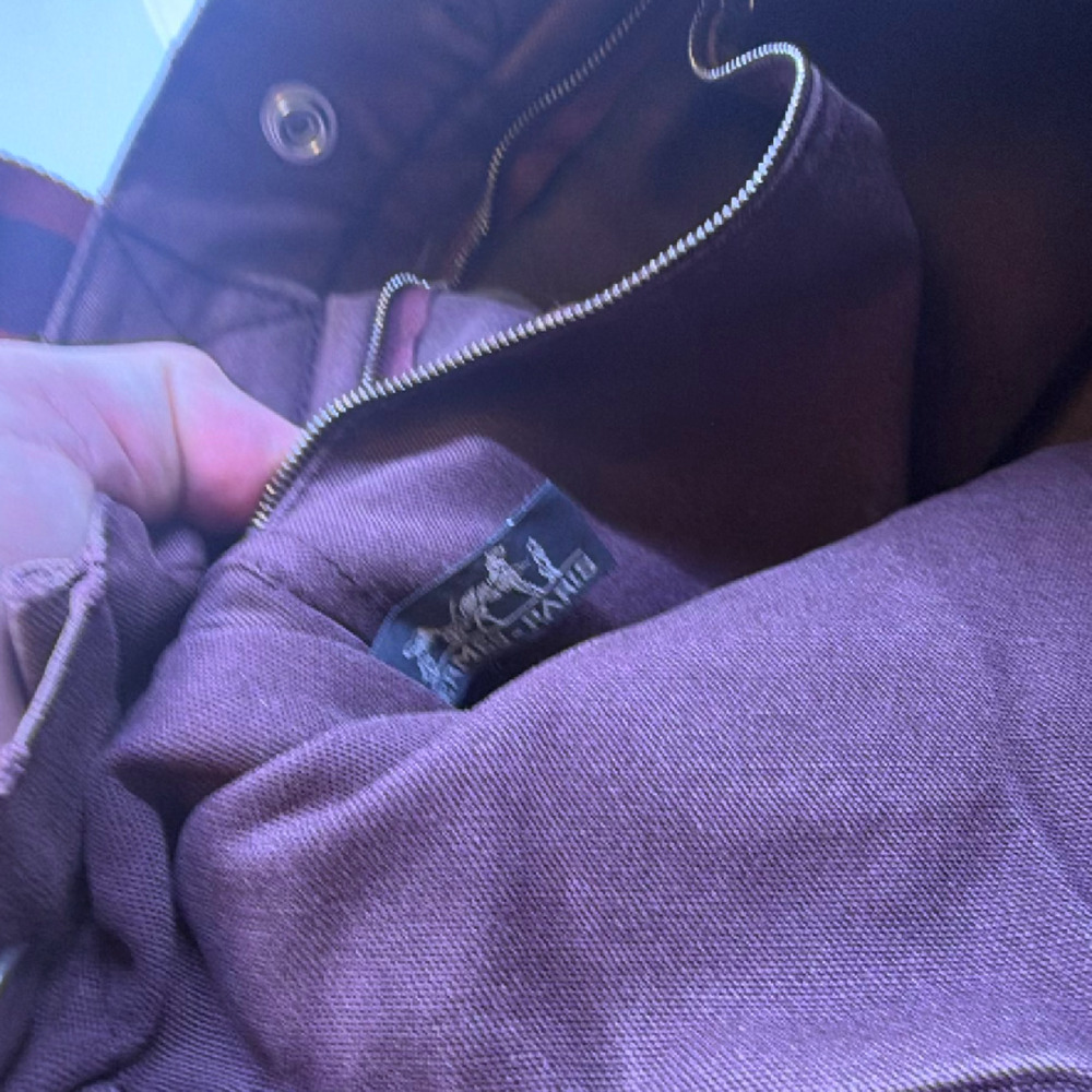 Hermès Herbag Cabas Burgundy Canvas Tote Bag - Picture 8 of 8